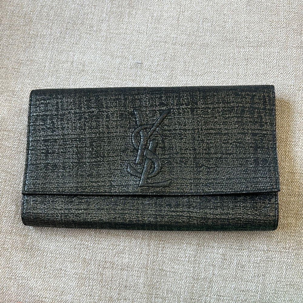 Yves Saint Laurent Black Leather Clutch